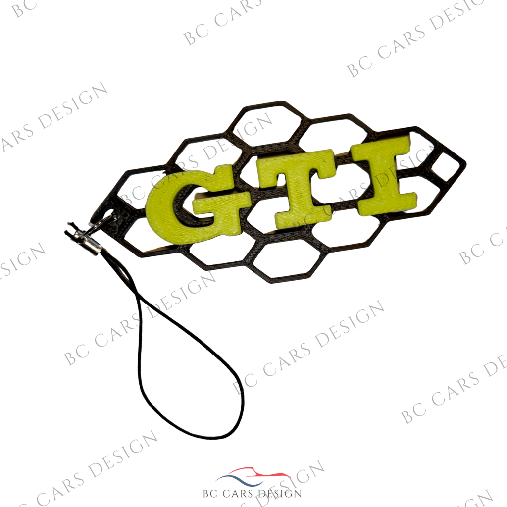 Porte-clé design GTI – Vert / Noir | Style nid d’abeille